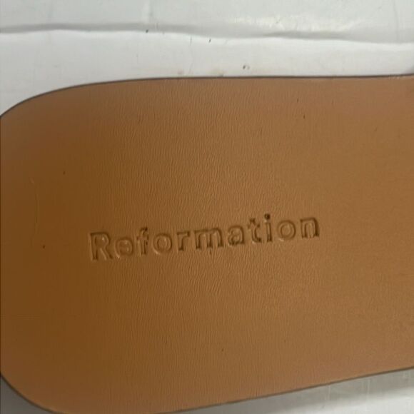 REFORMATION RUCHED STRAPS WHITE‎ SANDALS SIZE 8.5 - Picture 4 of 5